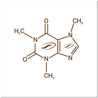 caffeine molecular structure Posters and Art